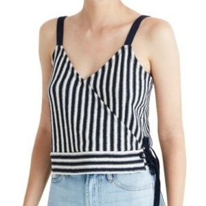 Madewell Navy Finale Stripe Wrap Tank Large